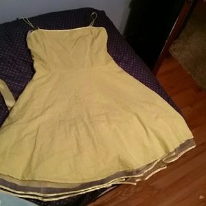 Pale yellow dress with eyelet details